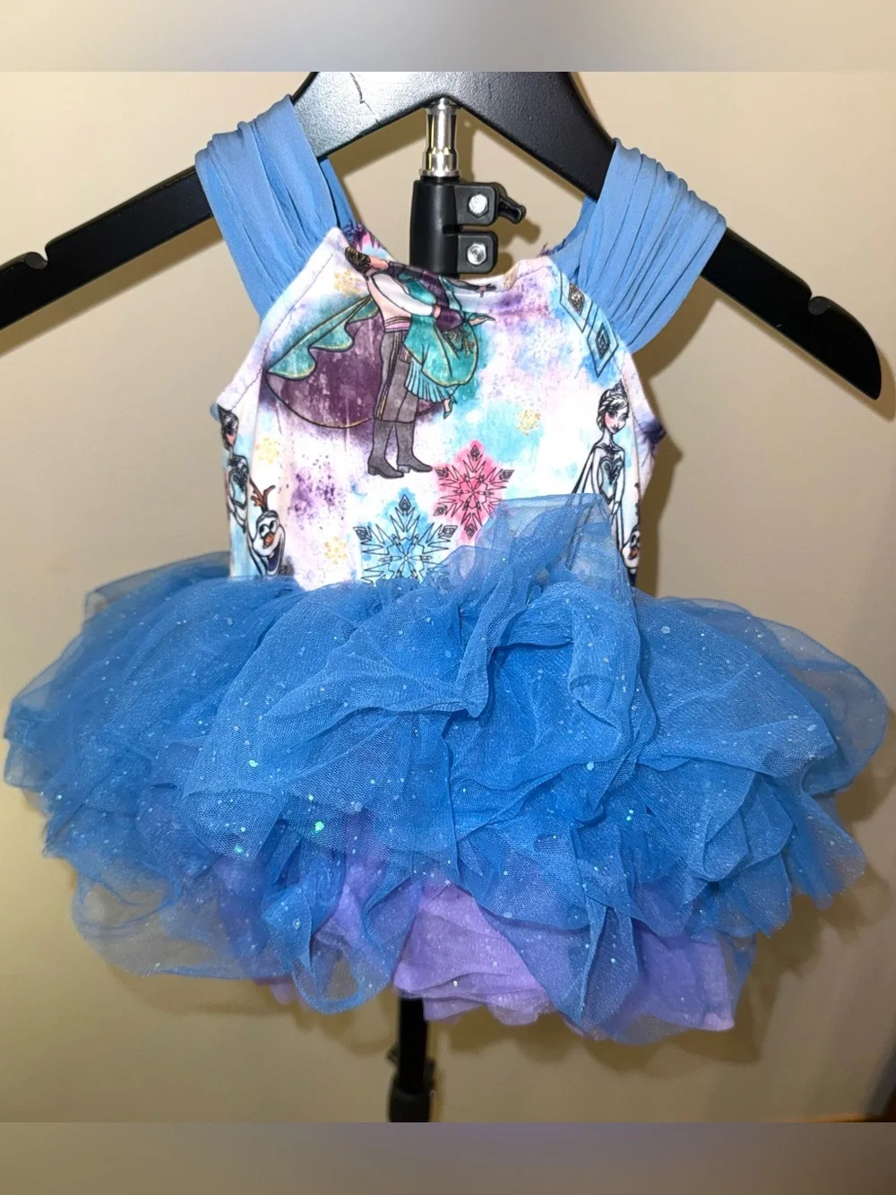 AriTutus brand tutu dress with hand drawn Frozen characters, size 12 mo